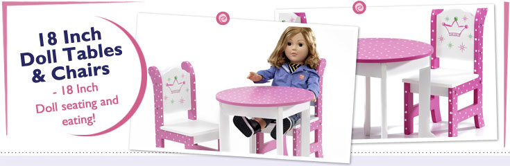 18 Inch Doll Table and Chairs fit American Girl Dolls