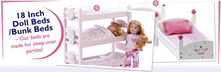 18 Inch Doll Beds and Bunkbeds fit American Girl Dolls